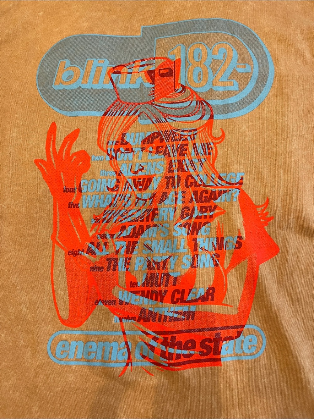 Blink-182 Tan Faded Style Logo Short Sleeve Tee { NEW 🆕 / 🏷️ SMALL / Fits M/L }